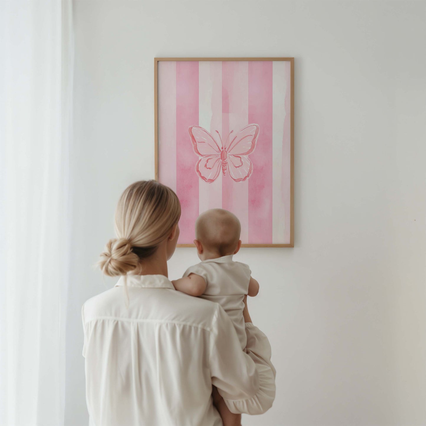 Pink Butterfly Wall Art for Nursery