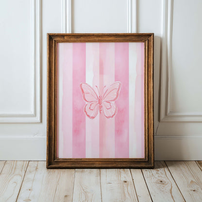 Pink Butterfly Wall Art for Nursery