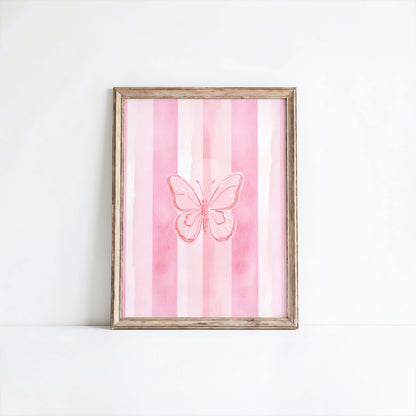 Pink Butterfly Wall Art for Nursery