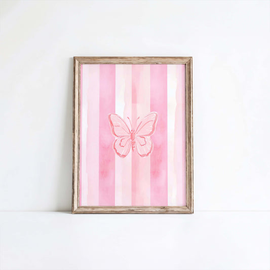 Pink Butterfly Wall Art for Nursery