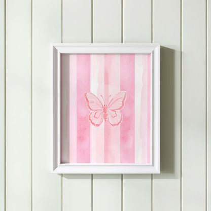 Pink Butterfly Wall Art for Nursery