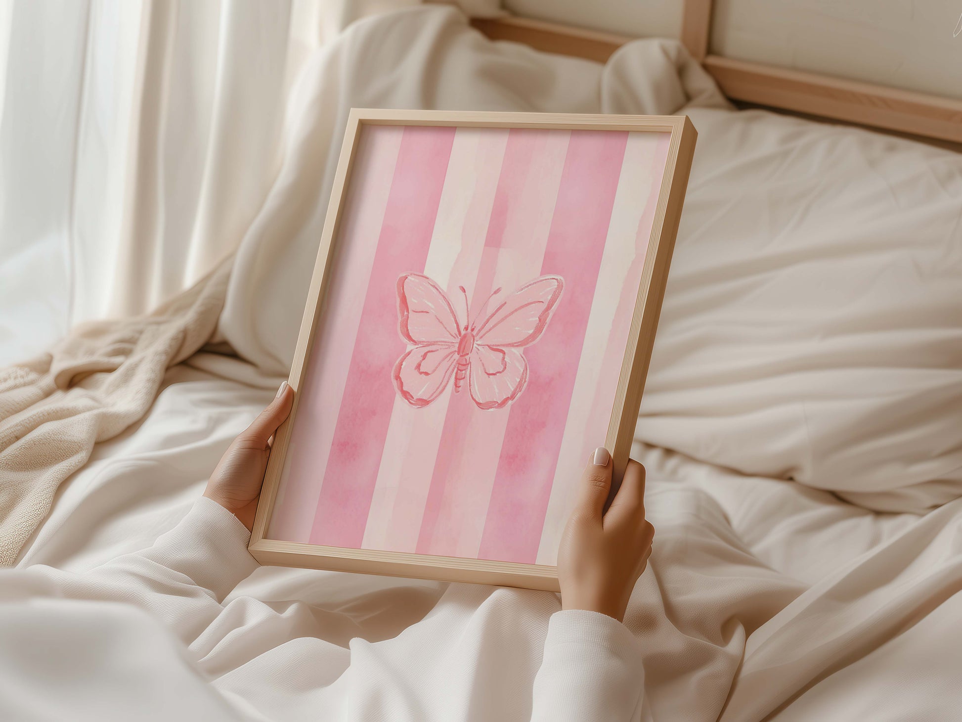 Pink Butterfly Wall Art for Nursery