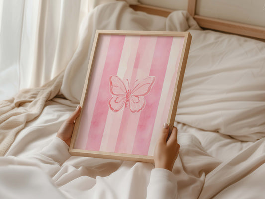 Pink Butterfly Wall Art for Nursery